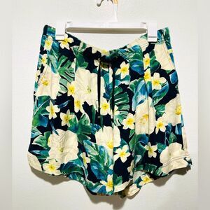J.Jill shorts tropical floral beach resort summer relaxed fit women’s M